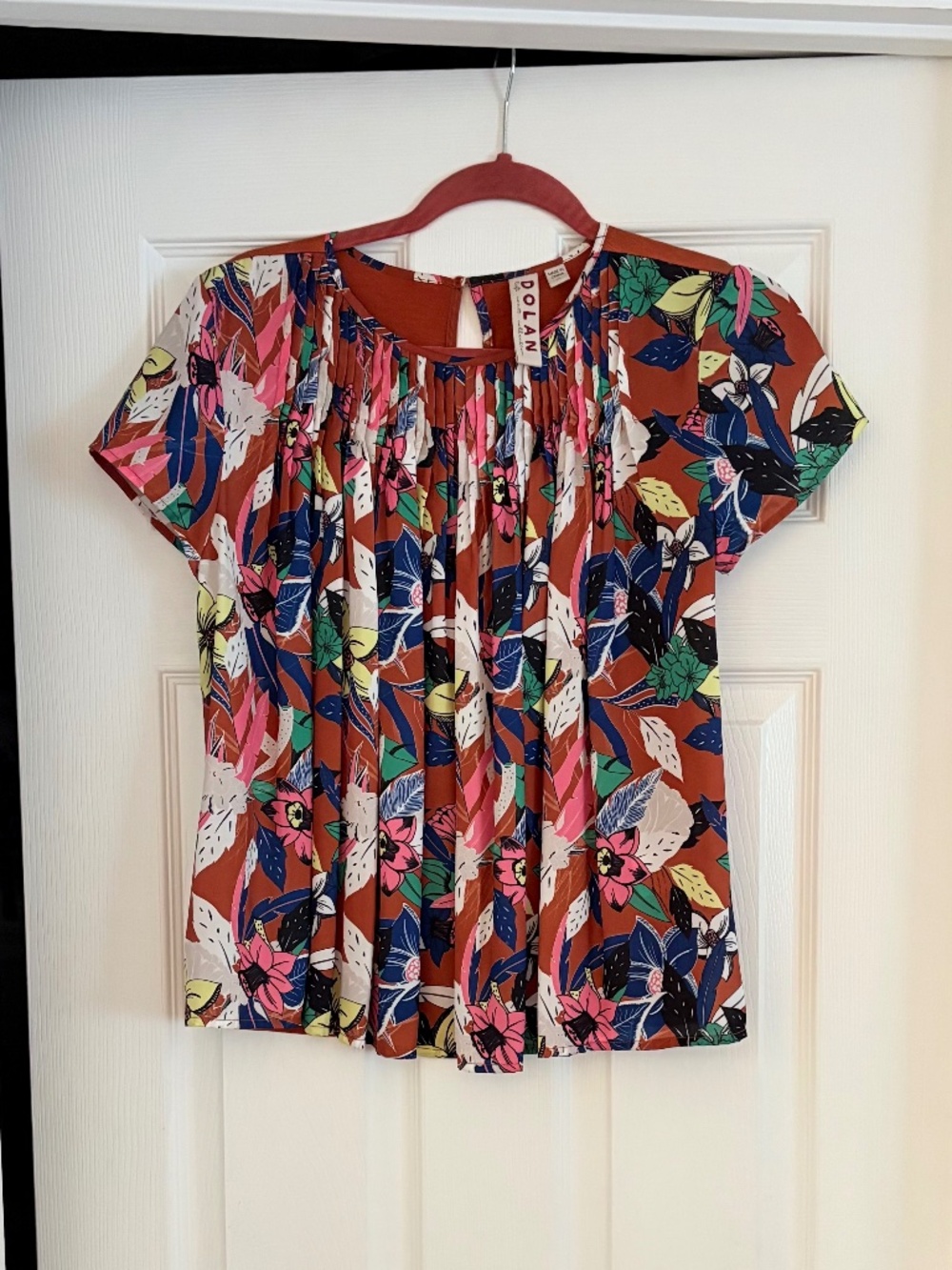Anthropologie Pleated Floral Top